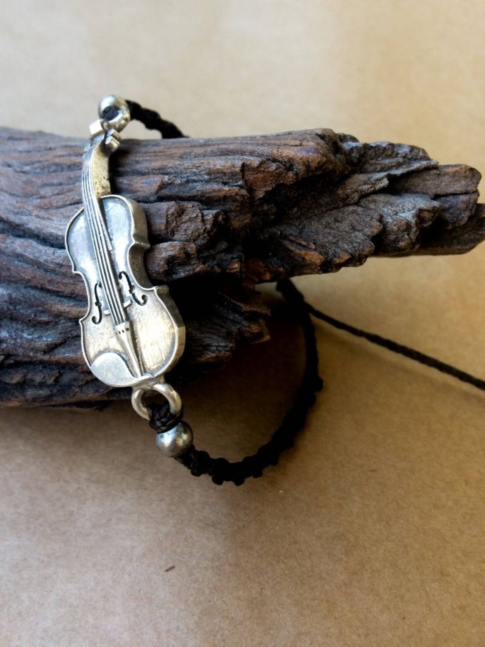 Violin Bracelet Violin Macrame Bracelet Adjustable Bracelet Etsy