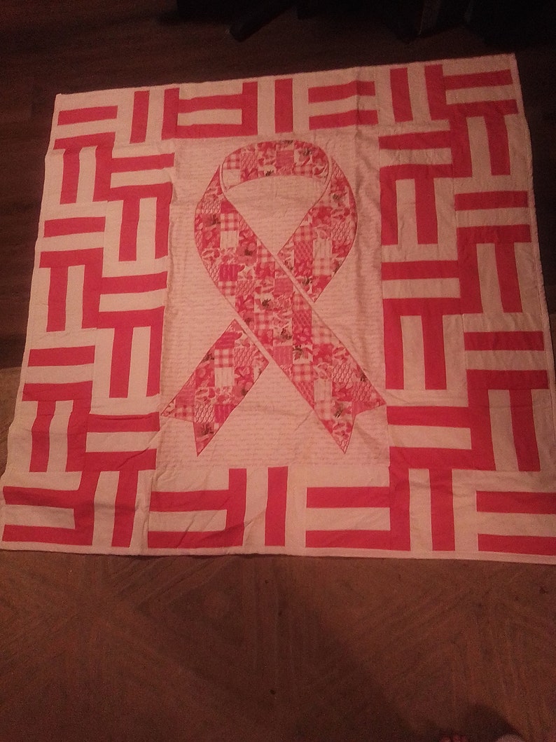 Pink Ribbon Quilt Pattern Breast Cancer Awareness Quilt - Etsy