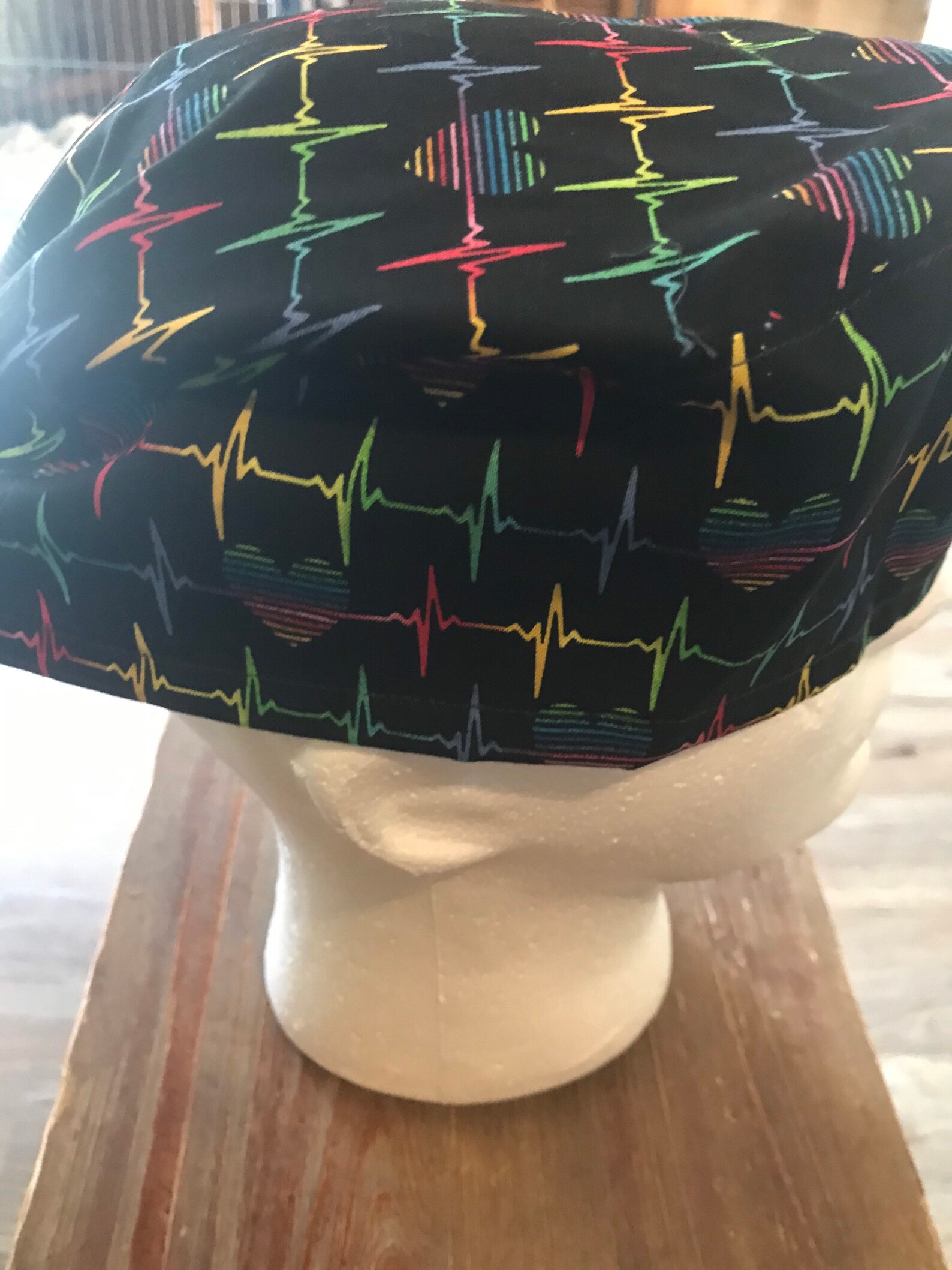 Rainbow EKG Surgical/Scrub Hat Etsy