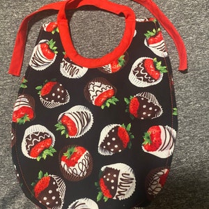 Chocolate strawberries baby bib