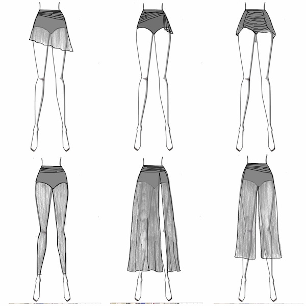 Costume basics with ruching - bottoms