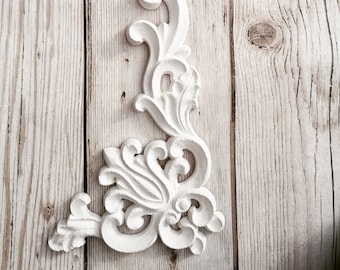 Corner Decal Floral Onlay, Ornate Wooden Mouldings, Furniture Applique, Furniture Mouldings, Carved Wood Mouldings, Wooden Applique Moulds