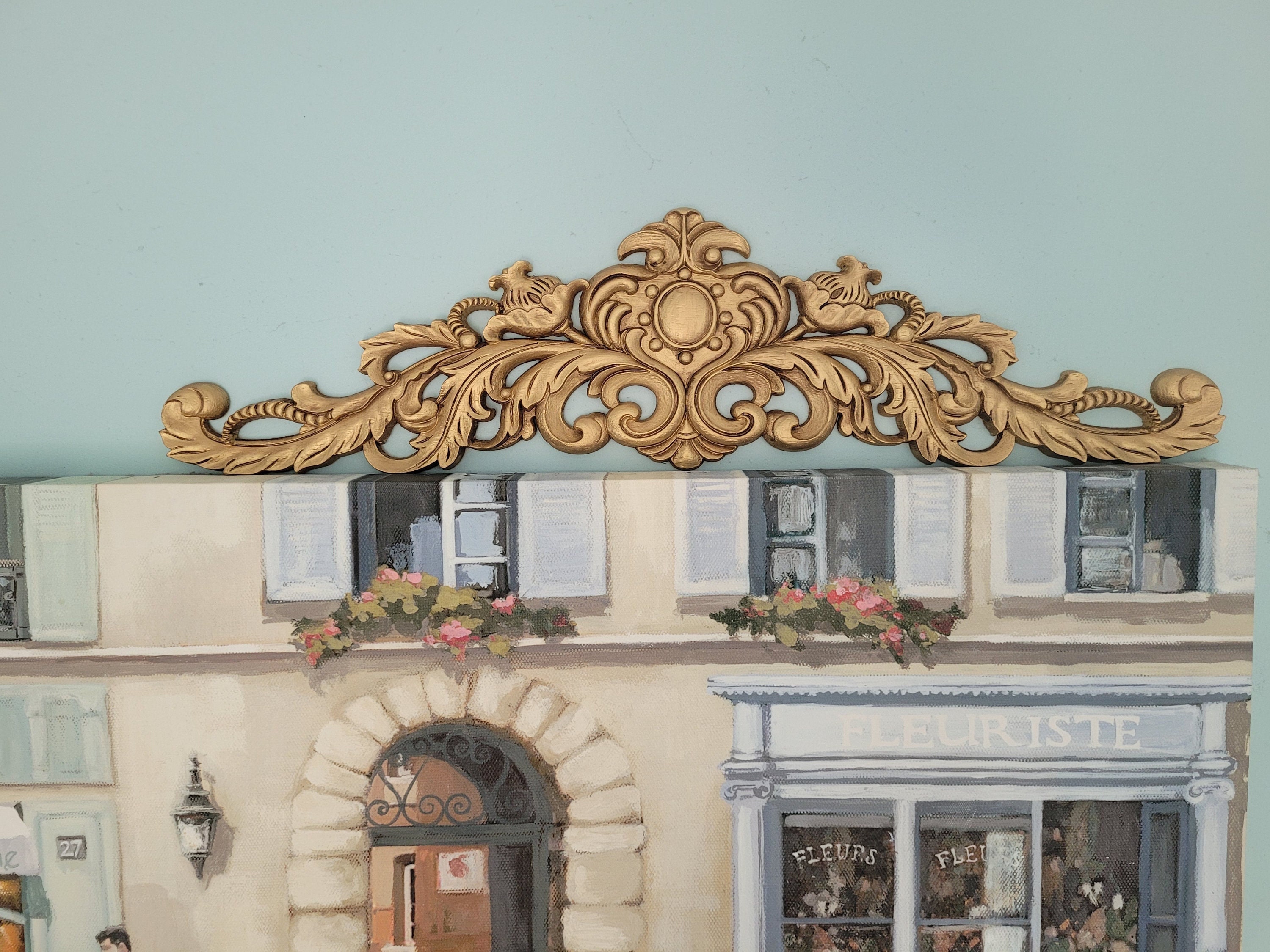 Vintage Baroque Wood Pediment, Gold Ornate Door Frame, 60cm - Etsy