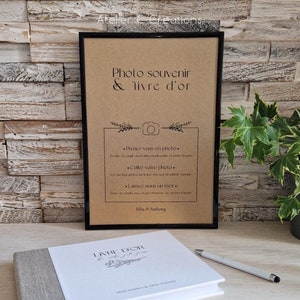 Poster fotografico ricordo {lino naturale} matrimonio battesimo compleanno - formato personalizzabile 13x18 cm / A5 / A4 / A3 / digitale