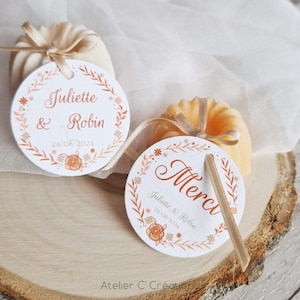 Etiquettes personnalisées { Happy Flower } pour mariage, baptême ou tout événement festif
