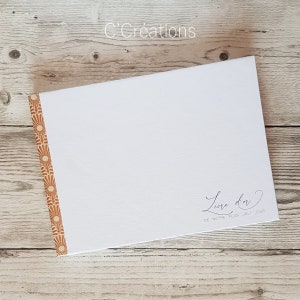 Livre d'or Mariage, baptême ou anniversaire - Collection { Rose Cuivre } - Personnalisable - Ecriture ou Photobooth - Motif rosace or rose