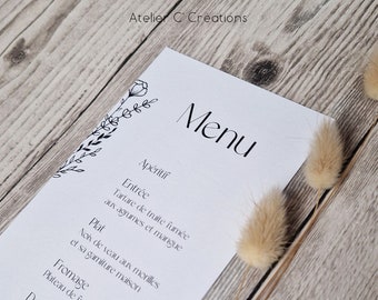 Menu { Lin Nature } for the big day of your wedding, baptism or birthday