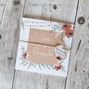 Faire-part Mariage { Jardin Bohème } personnalisé - Format Numérique / Faire-part avec enveloppe
