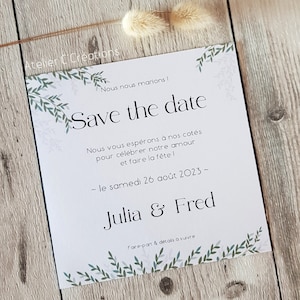 Save the date Wedding Charmille personalized Digital Format / Kraft card with envelope image 1