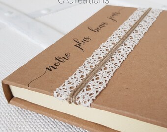 Guestbook Wedding  { Kraft }  colors brown and ivory