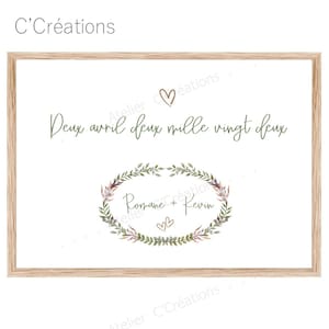 Affiche Bienvenue { Leaf #2 } personnalisable, pour mariage, baptême ou anniversaire  Format 13x18 cm / A5 / A4 / A3 / numérique