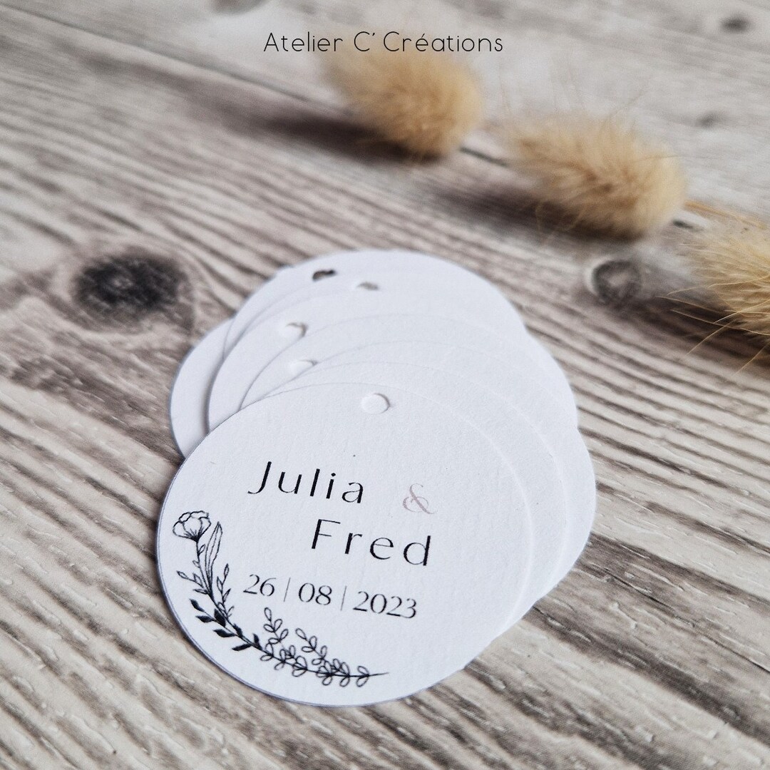 First Event Label Personalized Labels { Lin Nature } for Wedding, Baptism or Any Festive ...