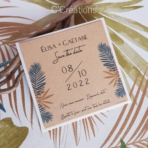 Save the date Mariage { Hawaï } personnalisé - Format Numérique / Carte kraft avec enveloppe