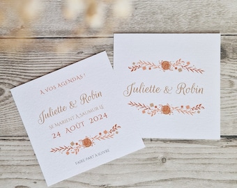 Save the date ou faire-part { Happy Flower } pour mariage ou baptême, ambiance champêtre, automne, colorful et plein de pep's