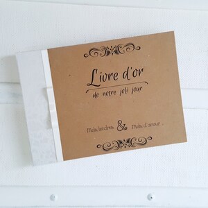 Livre d'or mariage { Kraft } coloris brun et ivoire