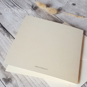 Carte Félicitations { Leaf } Couronne de feuilles bohème, coloris ivoire avec son enveloppe pour mariage, fiançailles, baptême, anniversaire image 4