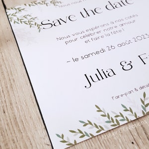 Save the date Wedding Charmille personalized Digital Format / Kraft card with envelope image 2