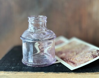 Antique Hand Blown Purple Glass Inkwell - Carter's Mucilage