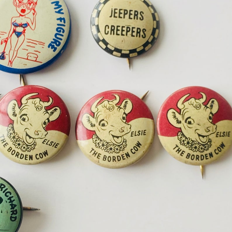Vintage Tin Pinbacks Assorted Sizes Styles of Vintage Etsy