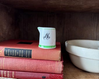 Vintage Ironstone Creamer: Green Stripe, Chicago Restaurant Ware