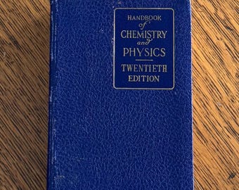Handbook of Chemistry and Physics, Twentieth Edition, 1935, Vintage Science Book
