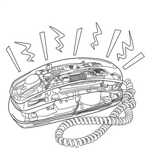Retro babysitters club style phone colouring in picture|instant download| 90s colouring page