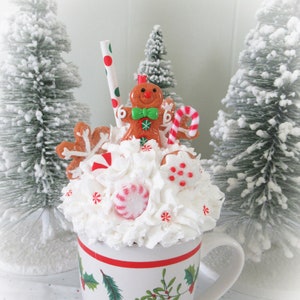 Gingerbread Man Mug Topper / Faux Whip / Cookies / Candy Cane / Christmas / Winter Holiday / Home / Tiered Tray Decor / Rae Dunn Inspired