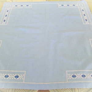 Vintage / Handmade Geometric Cross Stitch / Embroidered Table Cover / Doily / Home Decor