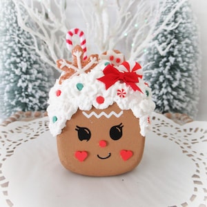 Gingerbread Marshmallow Cutie / Faux Whip / Fake Bake / Christmas / Cookies / Cocoa Coffee Bar / Tiered Tray Decor / Rae Dunn Inspired
