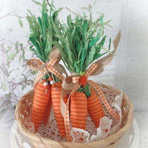 Happy Spring Carrot Decor / Easter /  Jute Twine Carrot Bundle / Tiered Tray Decor / Shelf / Farmhouse / Home decor/ Rae Dunn Inspired