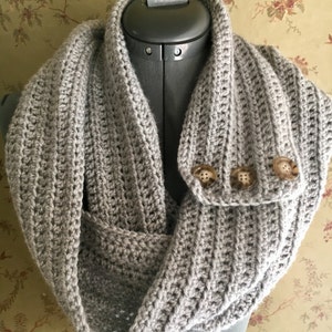 Long Buttoned Infinity Scarf image 2