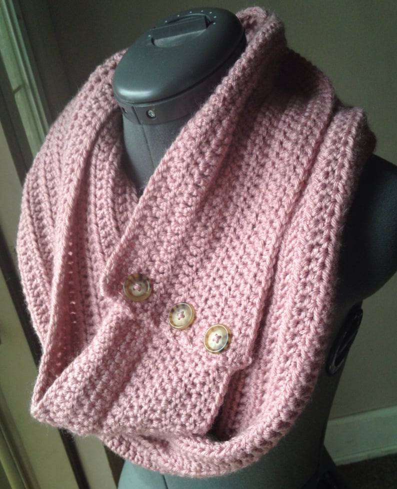 Long Buttoned Infinity Scarf image 1