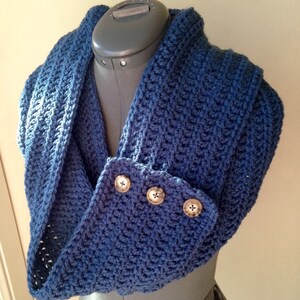 Long Buttoned Infinity Scarf image 3