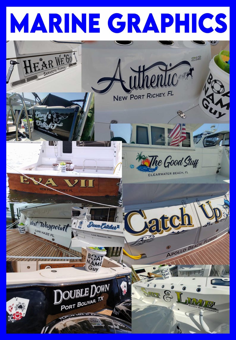 Custom Boat Name Design Add-on – Personalized Graphics & Sizing Options ...