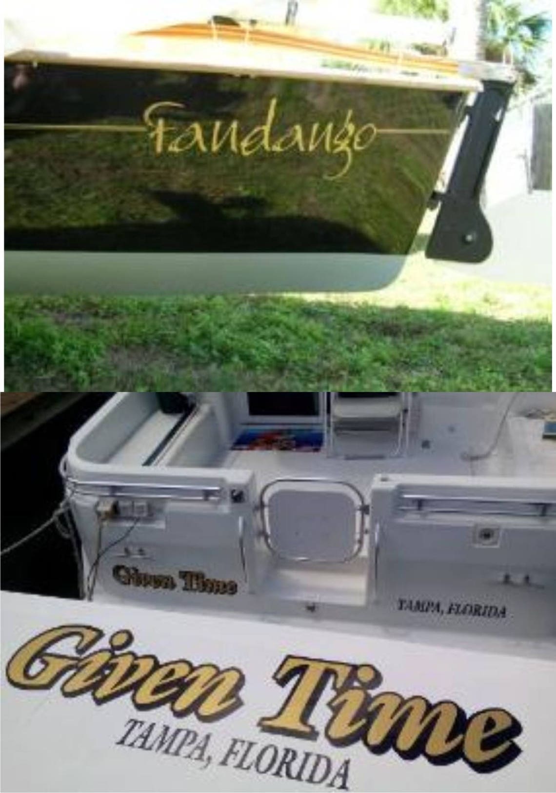 Boat Name Lettering Graphics on Transom Marine Identity Etsy