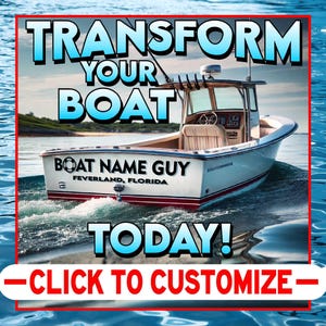Custom Boston Whaler Boat Names Personalized Vinyl Decals, Graphics & Lettering for Your Boat |Professional Design Fast Reliable Shipping