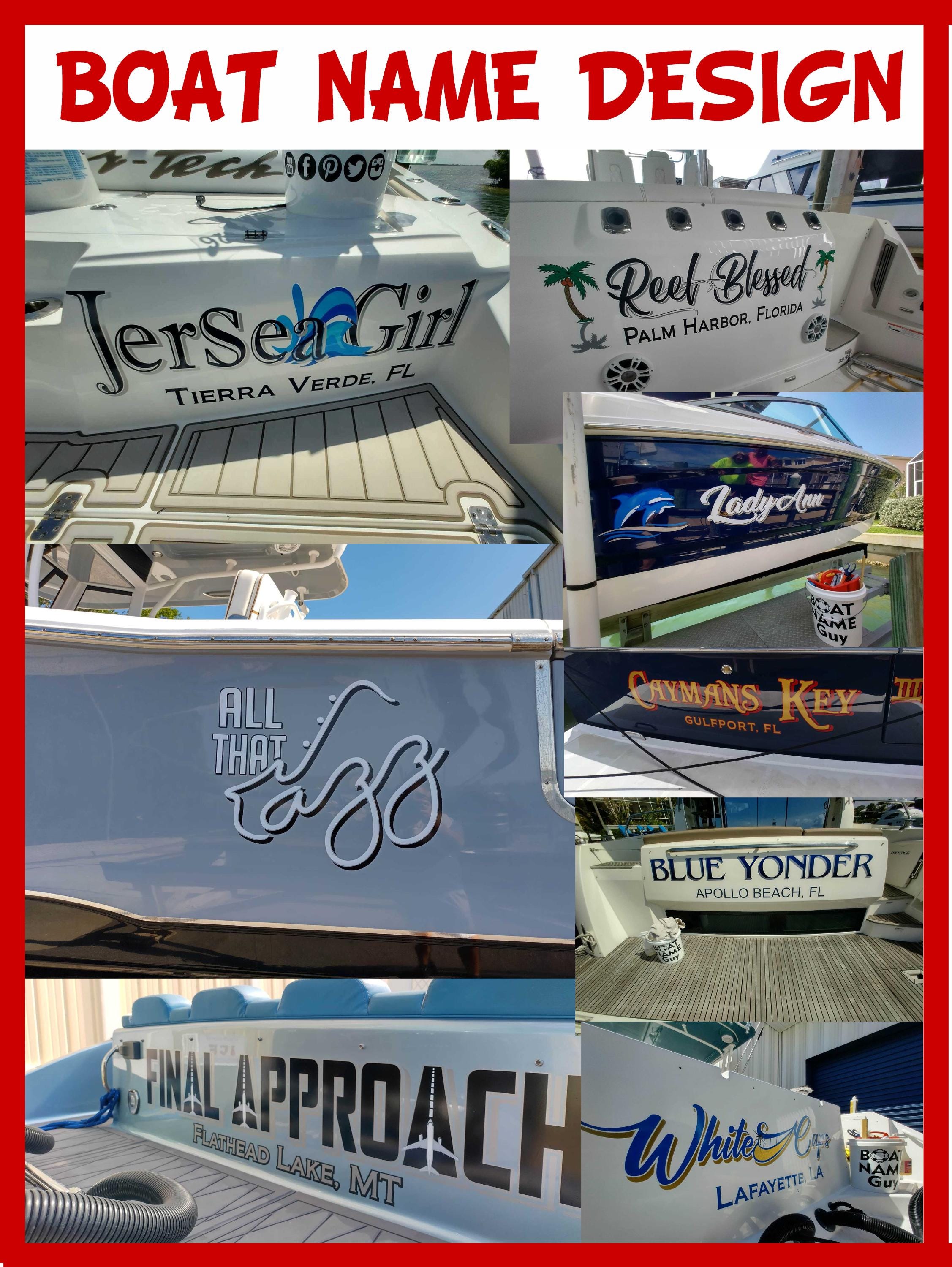 Custom Boat Name Design Add-on – Personalized Graphics & Sizing Options ...