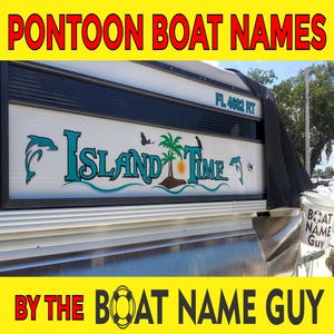 Sticker nom de ponton - Graphiques en vinyle personnalisés - Conception personnalisée et expédition rapides - Pose facile pour les propriétaires de bateau