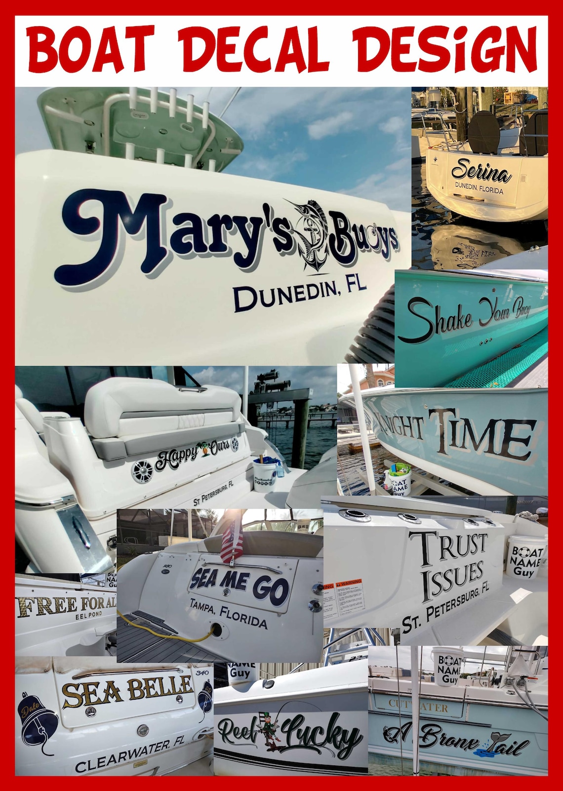Custom Boat Name Design Add-on – Personalized Graphics & Sizing Options ...