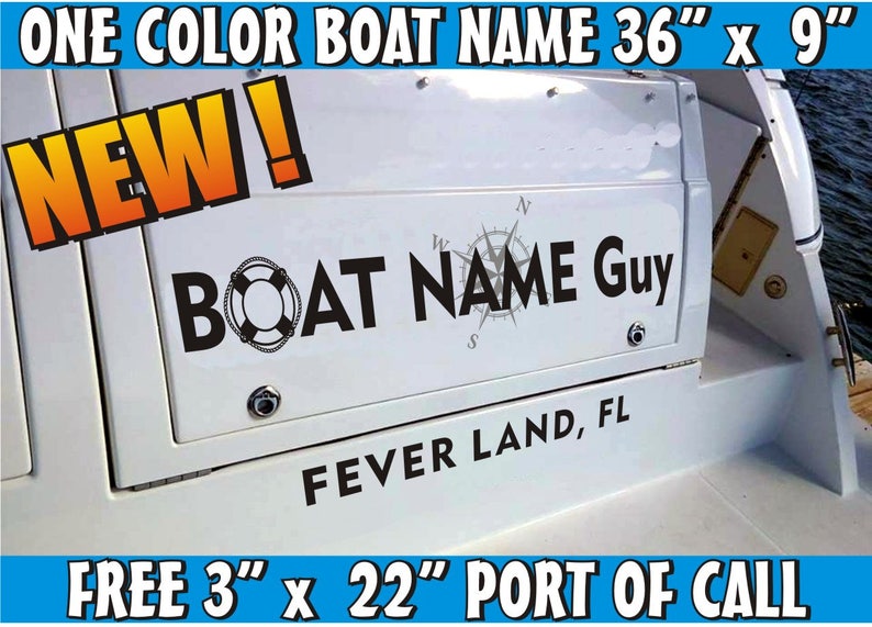 Boat Name Lettering graphics on transom marine Identity Etsy