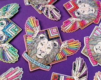 Pride glitter stickers LGBT ace gay bi lesbian trans