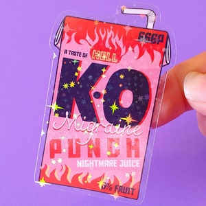 K.O. Migraine Punch Sticker: Holographic Chronic Migraine sticker