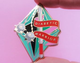 Diabetic Warrior enamel pin badge, spoonie gifts, diabetes gifts, diabetes gifts, diabetes pin, diabetic gifts, diabetic pin, spoonie pin