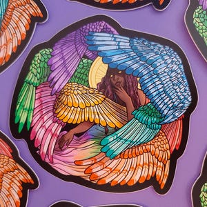Seraphim sticker, rainbow seraphim sticker, angel sticker, fantasy sticker art, seraphim art