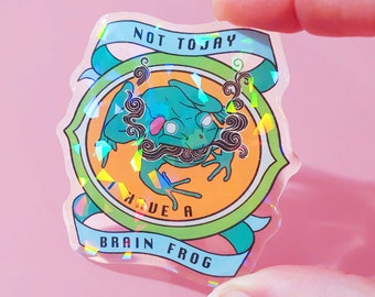 Brain Fog pin badge, Brain Frog, spoonie gift, christmas gifts for spoonies, chronic illness, memory loss, invisible illness, aphasia pin