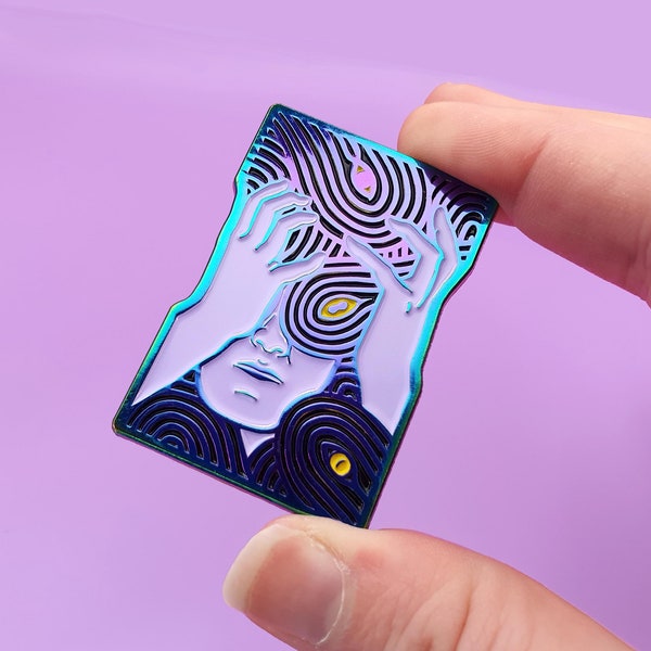 Overwhelm Enamel Pin: Rainbow Neurodiversity ADHD Autism Pin