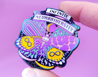 Infinite Neurodiversity enamel pin badge for neurodivergent folks, autism pin, ADHD pin, Neurodiversity, neurodivergent gifts, autism gifts