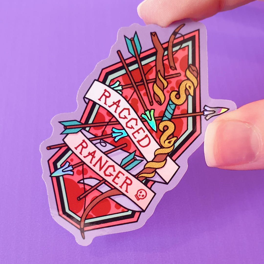 Dnd Stickers Ranger Ragged Ranger Sticker: D&D Class Gift (3