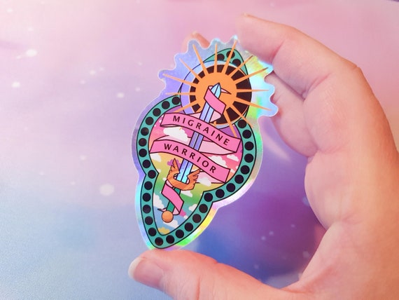 Migraine Warrior Holographic Sticker: Migraine Club Gift