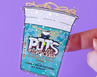 Holografische sticker POTS Noodle: chronische ziekte, Spoonie-cadeau